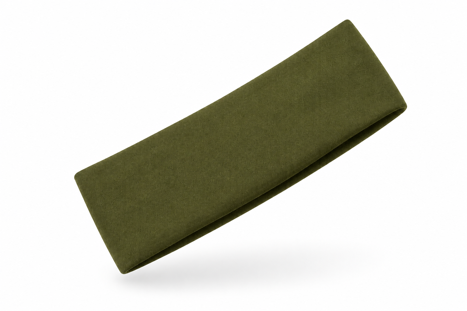 Wide polyester headband in army green fabric