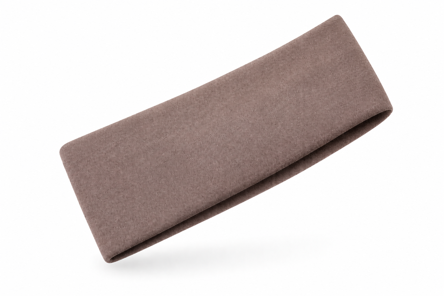 Wide polyester headband in brown fabric