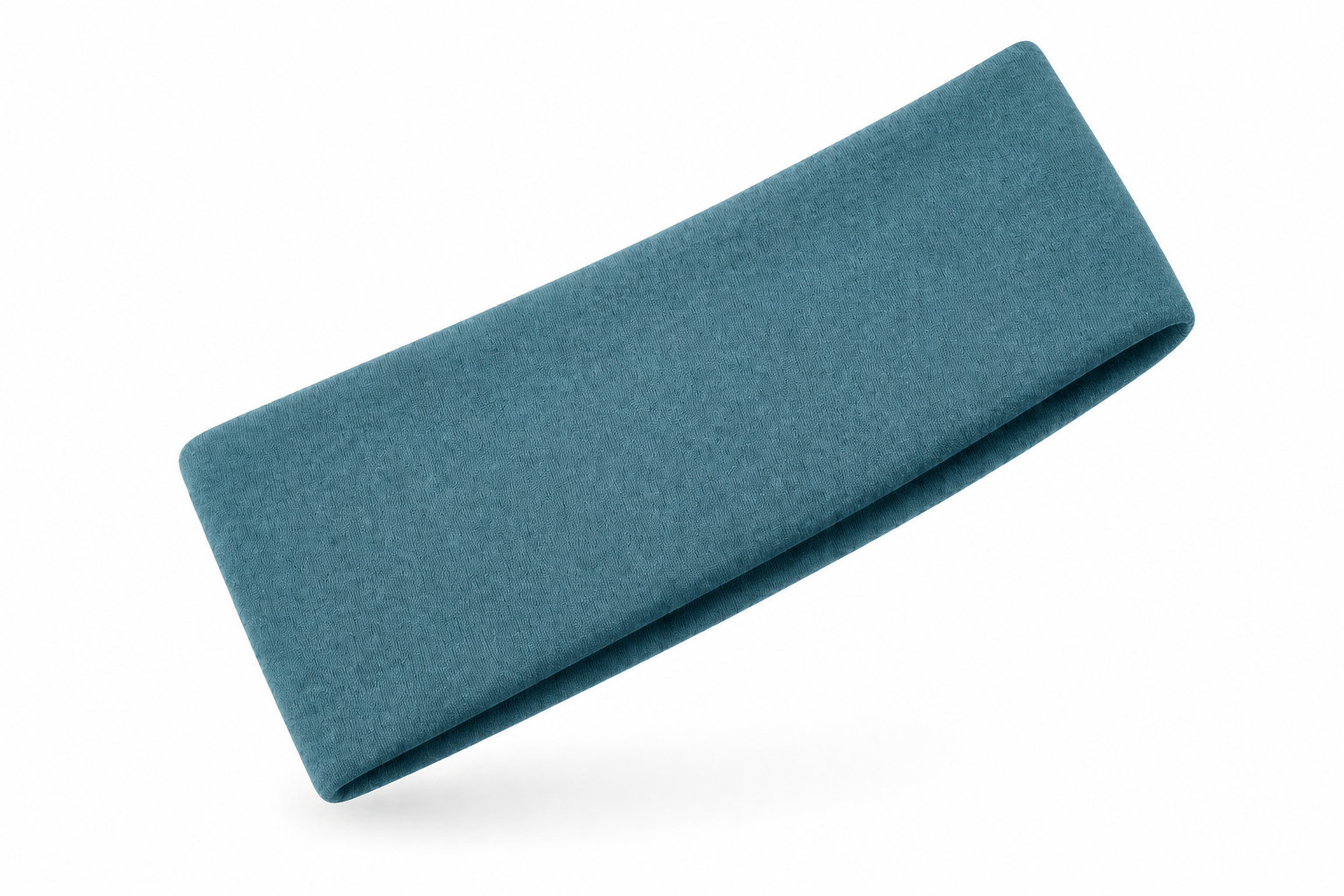 Wide polyester headband in turquoise fabric
