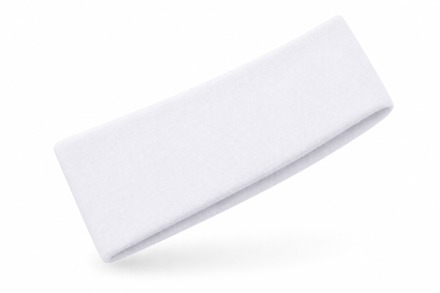 Wide polyester headband in white fabric