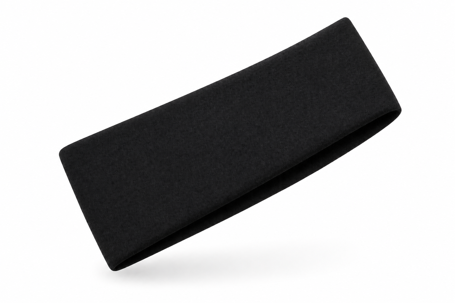 Wide polyester headband in black fabric